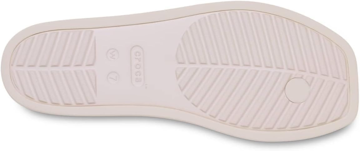 image:imageCrocs Womens Miami Toe Loop Sandals Square Toe Flat Flexible Straps Croslite Foam FootbedAlmond Tint