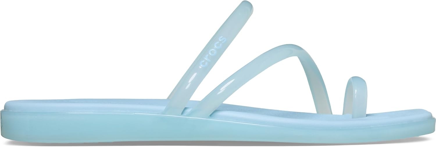 image:imageCrocs Womens Miami Toe Loop Sandals Square Toe Flat Flexible Straps Croslite Foam FootbedSky Blue Jelly