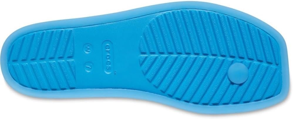image:imageCrocs Womens Miami Toe Loop Sandals Square Toe Flat Flexible Straps Croslite Foam FootbedTinted Glass
