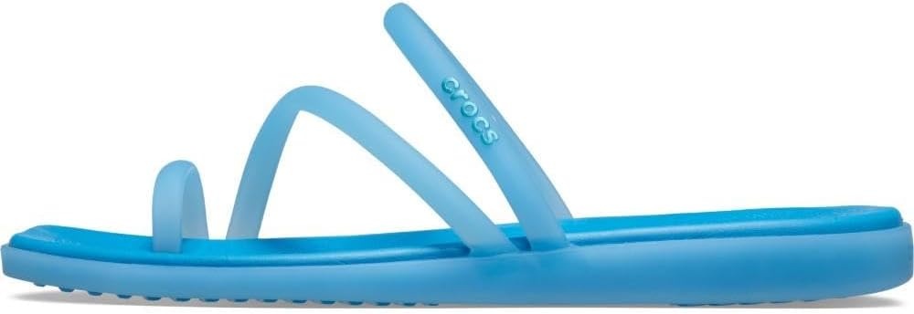 image:imageCrocs Womens Miami Toe Loop Sandals Square Toe Flat Flexible Straps Croslite Foam FootbedTinted Glass