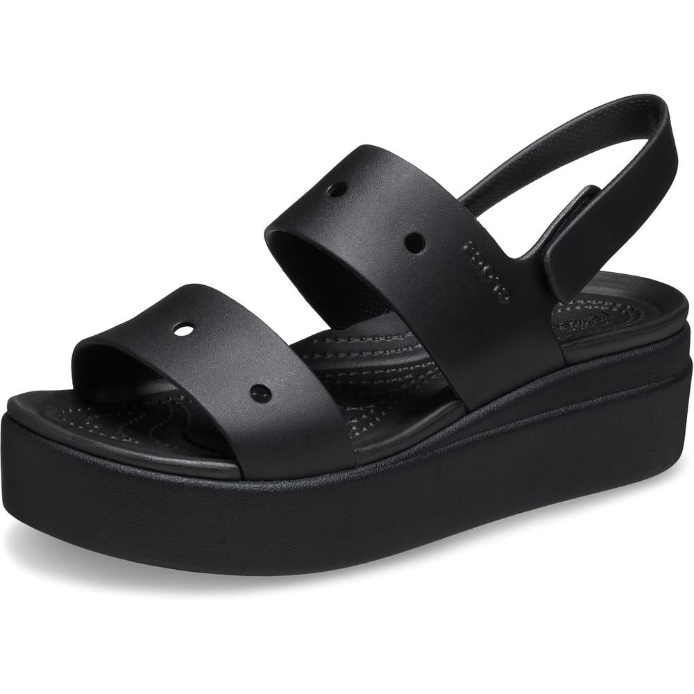 image:imageCrocs Womens Brooklyn 4U Low Wedges Platform Wedge Sandals for WomenBlack