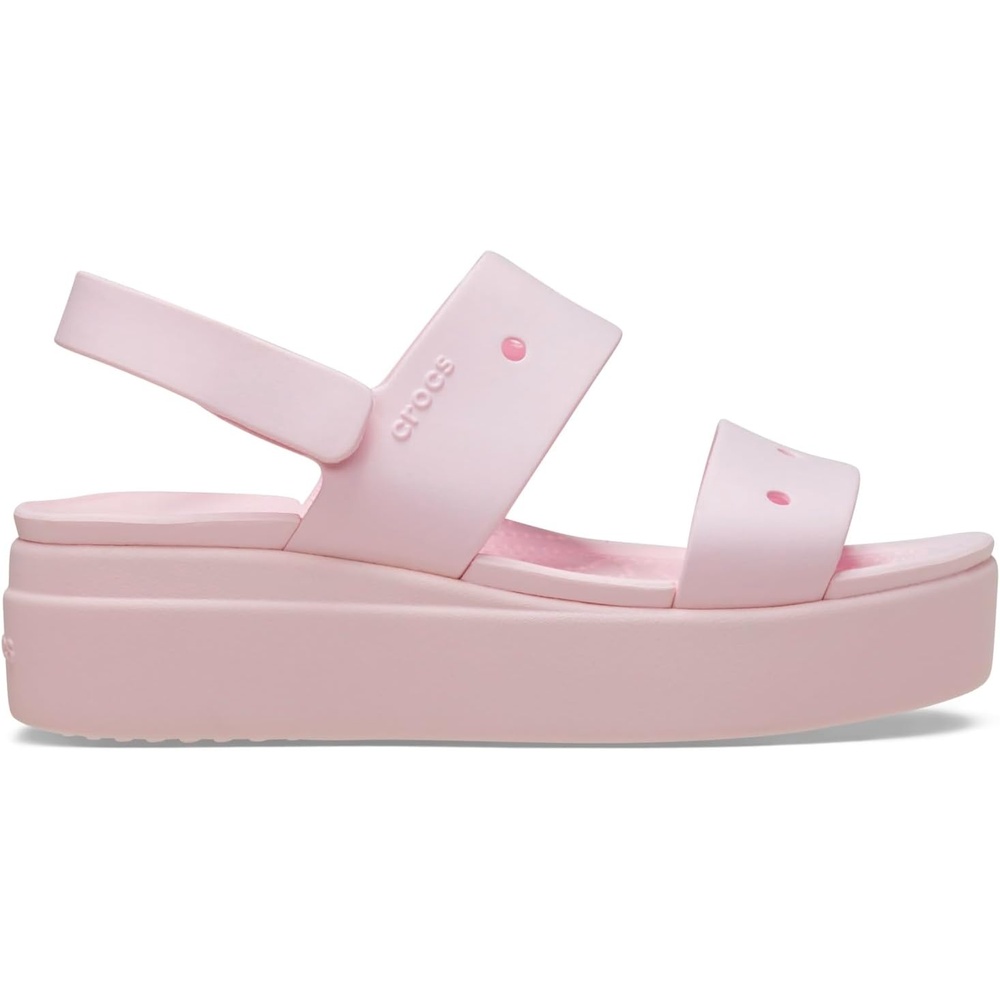 image:imageCrocs Womens Brooklyn 4U Low Wedges Platform Wedge Sandals for WomenPink Milk