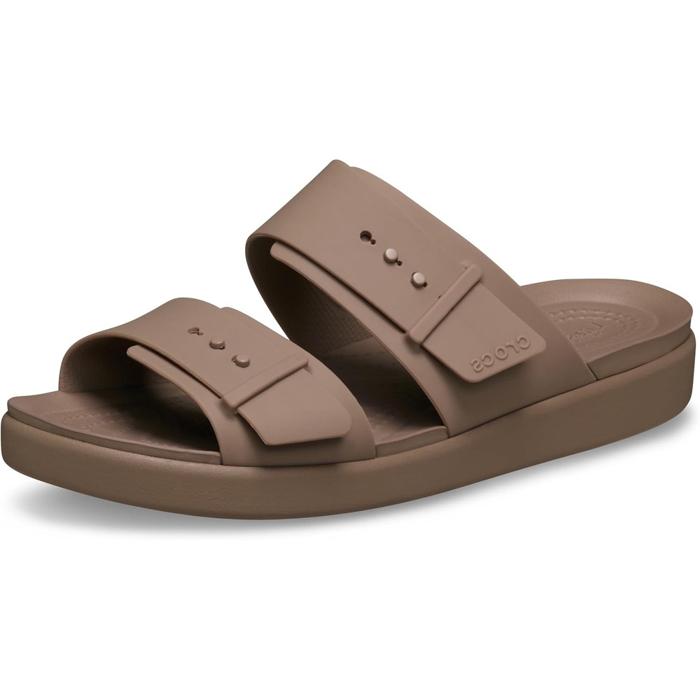image:imageCrocs Womens Brooklyn Buckle Low SandalsLatte
