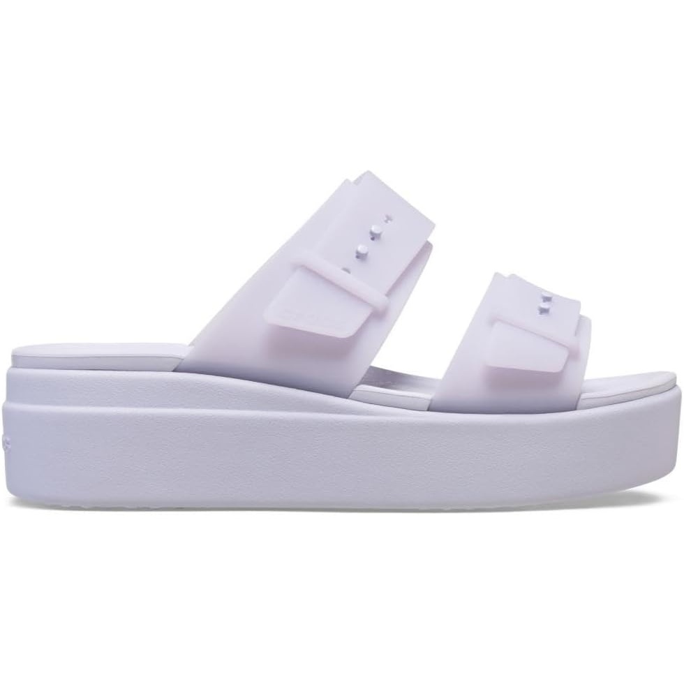 image:imageCrocs Womens Brooklyn Buckle Low WedgesPurple Moon