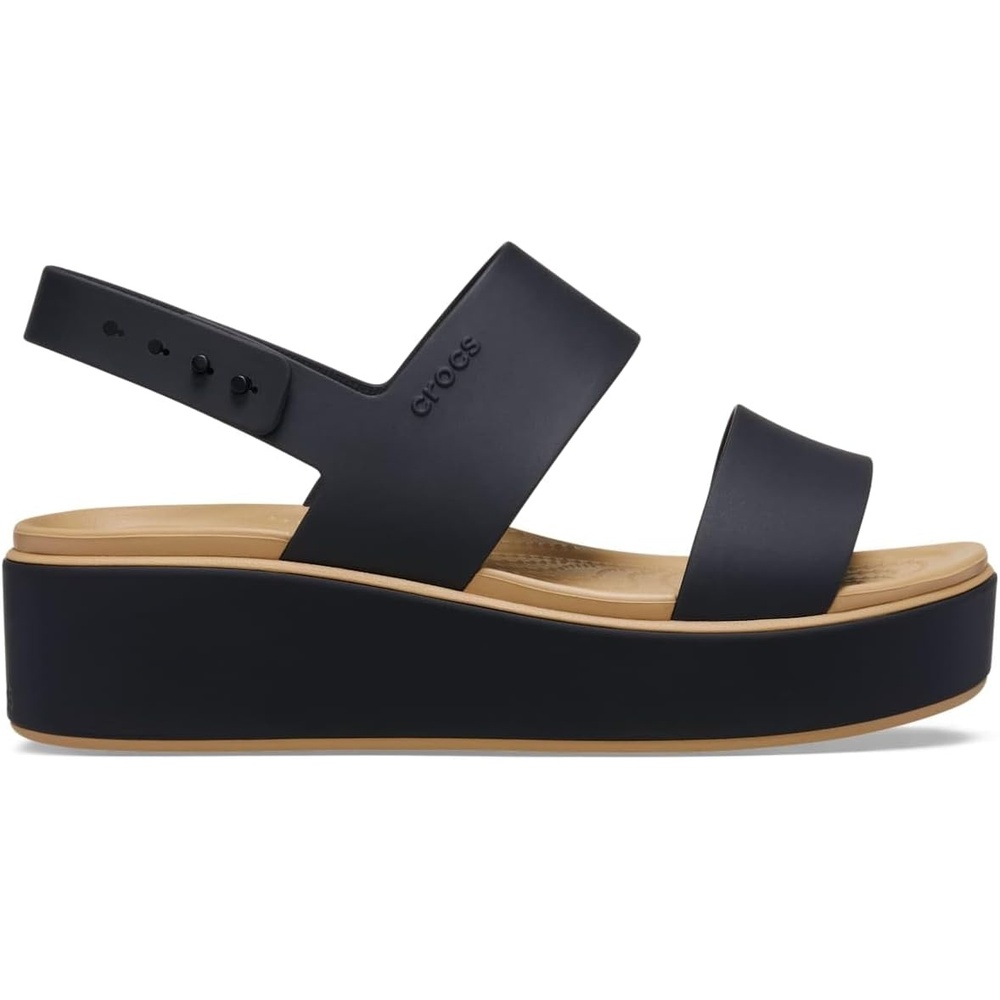 image:imageCrocs Womens Brooklyn Low Wedge SandalsBlackCashew1