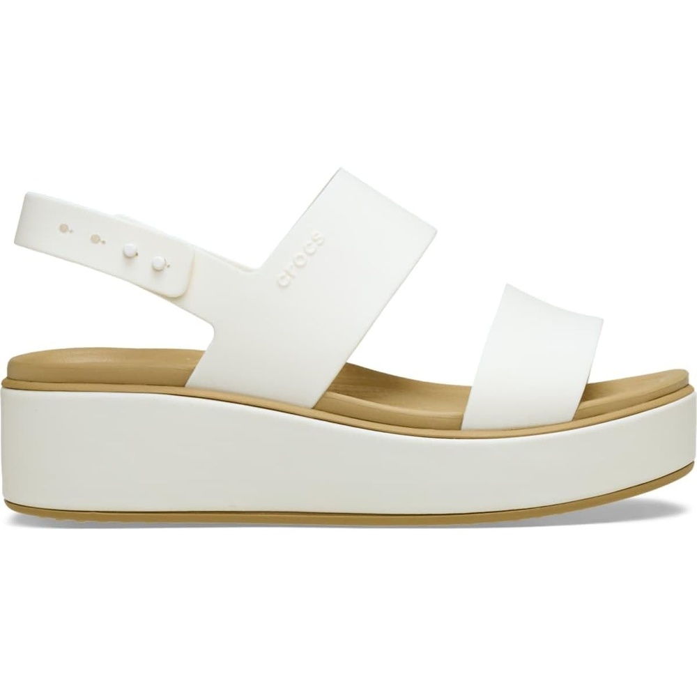 image:imageCrocs Womens Brooklyn Low Wedge SandalsChalkTan