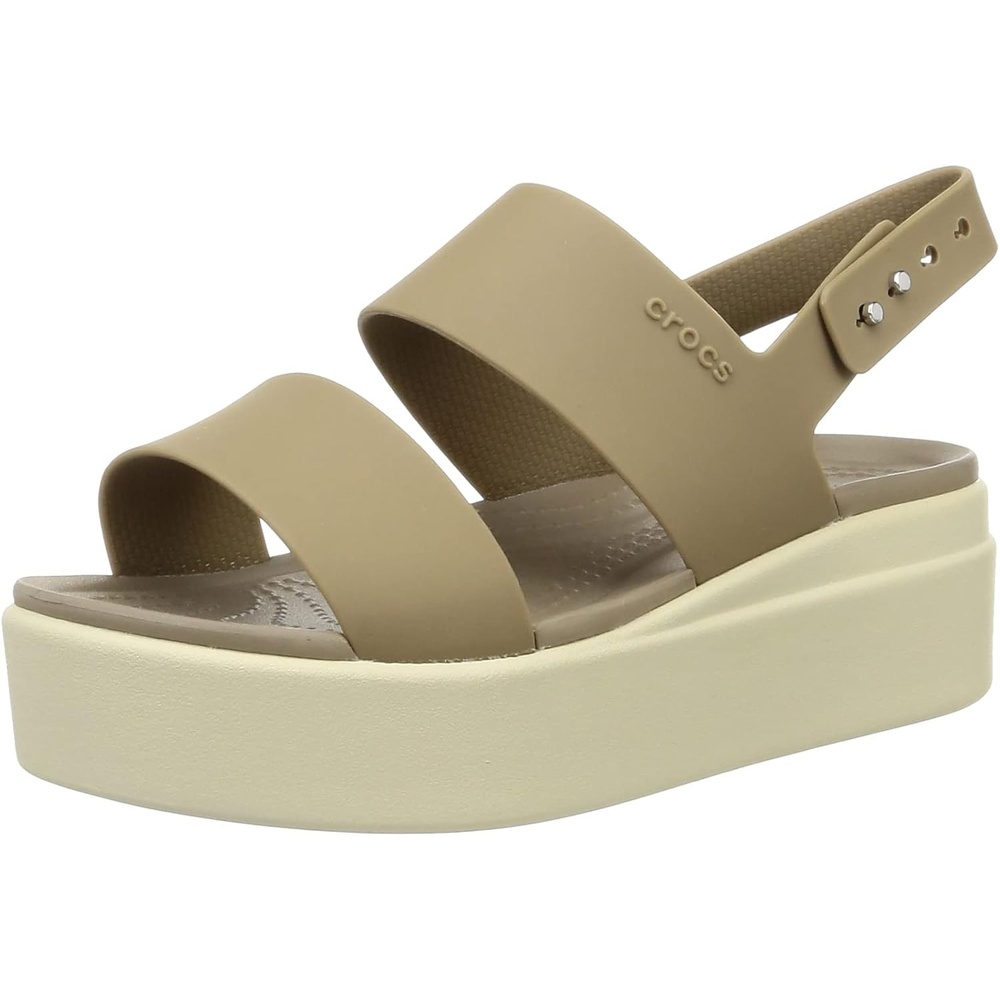 image:imageCrocs Womens Brooklyn Low Wedge SandalsKhaki Bone