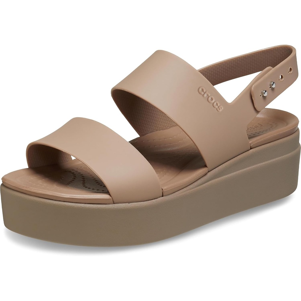 image:imageCrocs Womens Brooklyn Low Wedge SandalsLatteMushroom