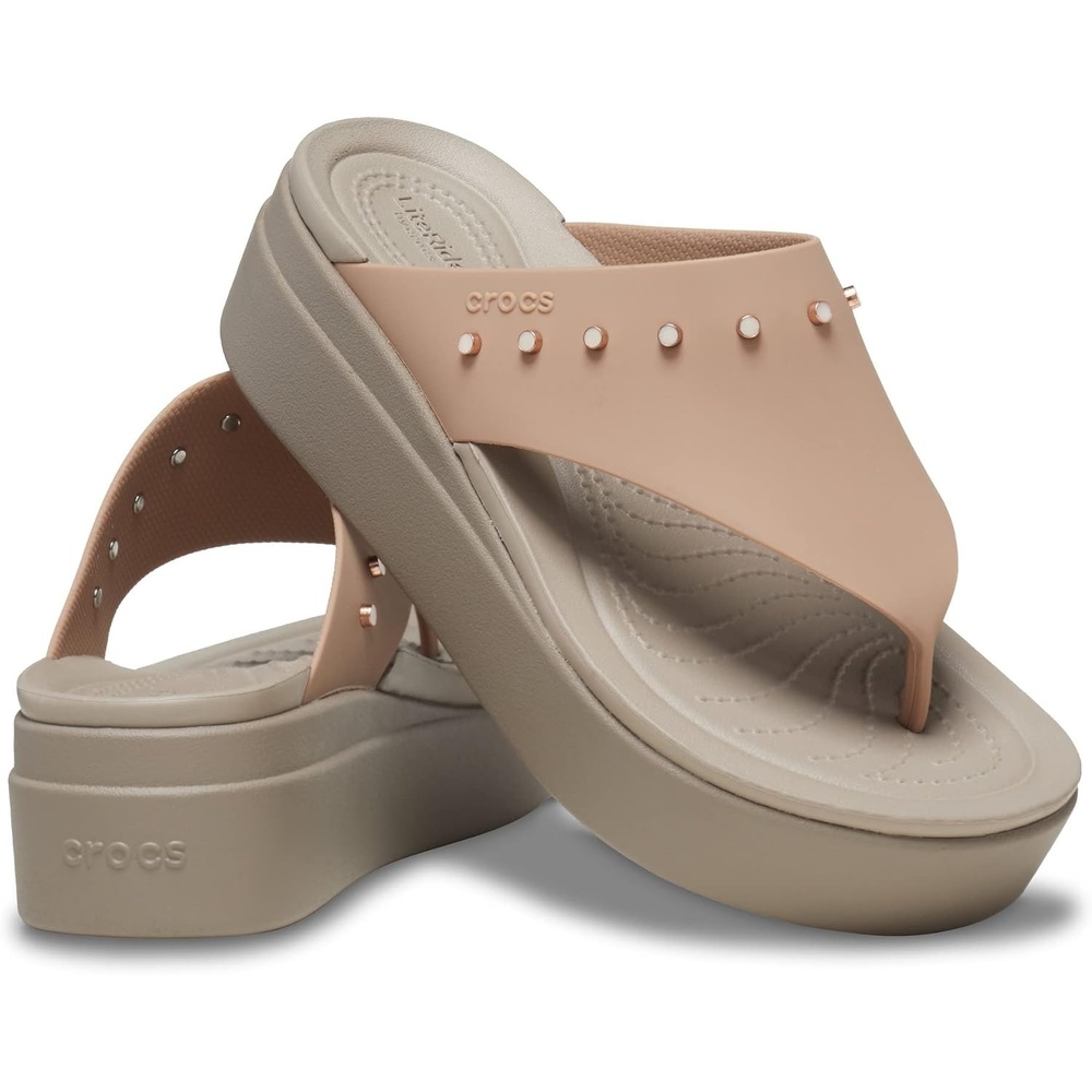 image:imageCrocs Womens Brooklyn Platform Flip FlopsCorkMushroom