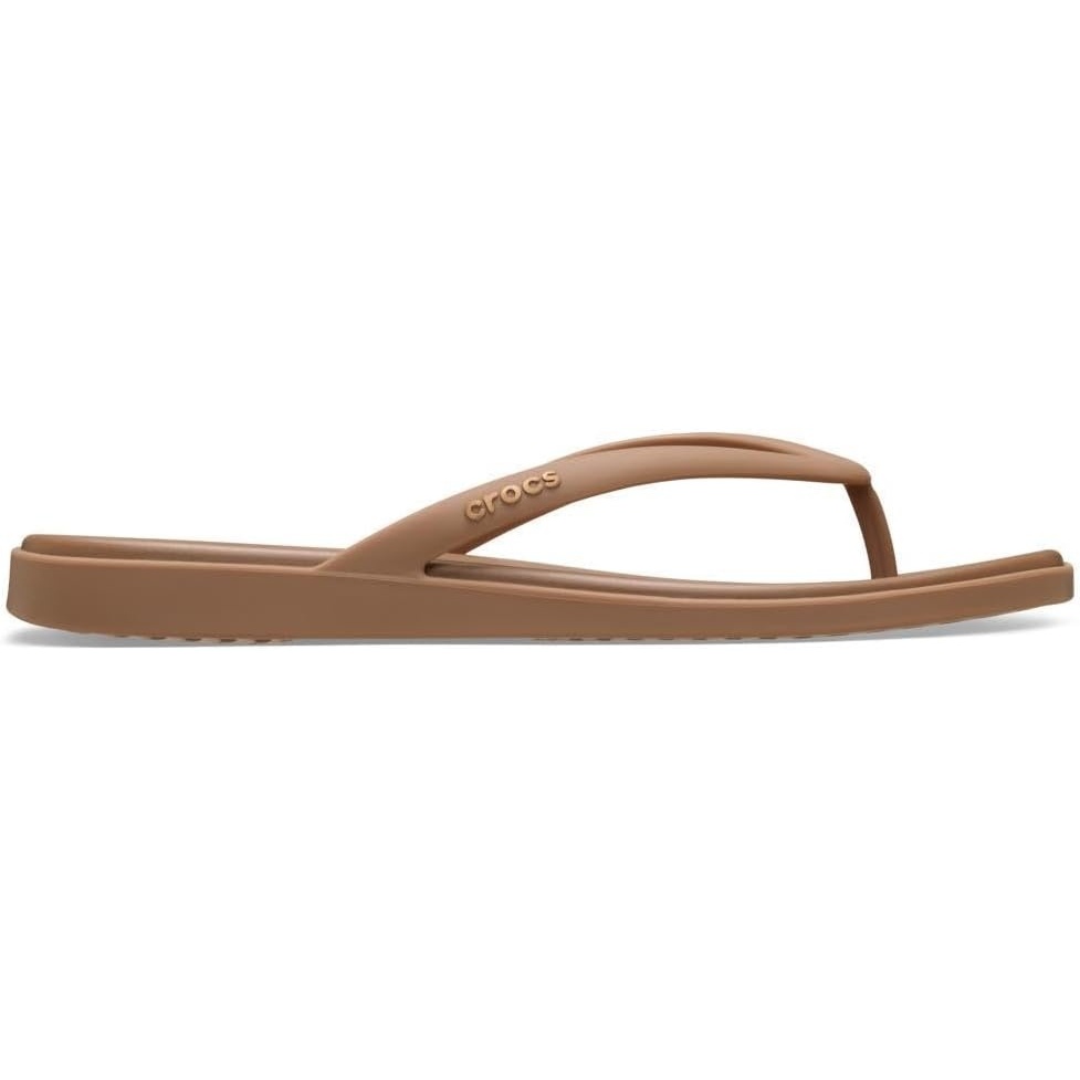image:imageCrocs Womens Miami Flip Flops Square Toe Flat 360 Degree Comfort Croslite Foam FootbedMilk Chocolate