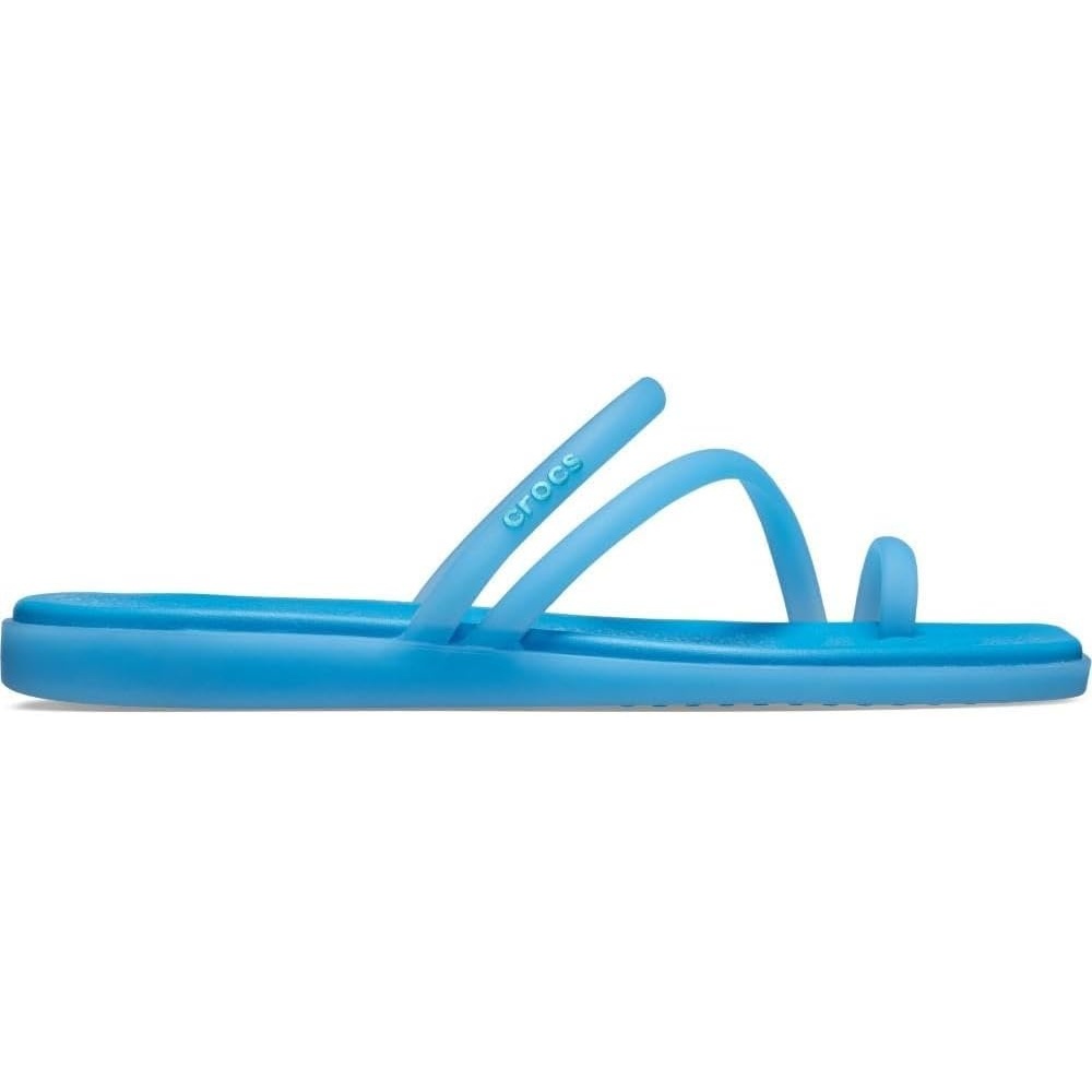 image:imageCrocs Womens Miami Toe Loop Sandals  Square Toe Flat  Flexible Straps  Croslite Foam FootbedTinted Glass