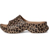 Crocs Women’s Bae Slide Platform Sandals(Sepia/Leopard)