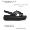 Crocs Women’s Brooklyn 4U Low Wedges, Platform Wedge Sandals for Women(Black/Cross-strap)