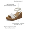 Crocs Women’s Brooklyn Ankle Strap Wedges(Chalk)