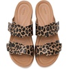 Crocs Women’s Brooklyn Buckle Low Sandals(Sepia/Leopard)
