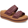 Crocs Women’s Brooklyn Buckle Low Wedges(Dark Clay)