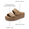 Crocs Women’s Brooklyn Buckle Low Wedges(Khaki)