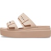 Crocs Women’s Brooklyn Buckle Low Wedges(Pink Caramel)