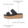 Crocs Women’s Brooklyn Cork Buckle Sandals(Black)