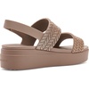 Crocs Women’s Brooklyn Low Wedge Sandals(Latte Sparkle)