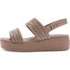 Crocs Women’s Brooklyn Low Wedge Sandals(Latte Sparkle)