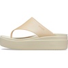 Crocs Women’s Brooklyn Platform Flip Flops(Champagne/Bone)