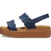 Crocs Women’s Brooklyn Woven Low Wedge Sandals(Navy Woven)
