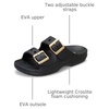 Crocs Women’s Classic Saturday Sandals(Black/Metallic Buckle)
