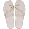 Crocs Women’s Miami Toe Loop Sandals | Square Toe Flat | Flexible Straps | Croslite Foam Footbed(Almond Tint)