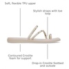 Crocs Women’s Miami Toe Loop Sandals | Square Toe Flat | Flexible Straps | Croslite Foam Footbed(Almond Tint)