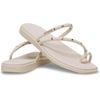 Crocs Women’s Miami Toe Loop Sandals | Square Toe Flat | Flexible Straps | Croslite Foam Footbed(Almond Tint)