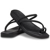 Crocs Women’s Miami Toe Loop Sandals | Square Toe Flat | Flexible Straps | Croslite Foam Footbed(Black)