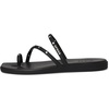 Crocs Women’s Miami Toe Loop Sandals | Square Toe Flat | Flexible Straps | Croslite Foam Footbed(Black Studs)