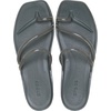 Crocs Women’s Miami Toe Loop Sandals | Square Toe Flat | Flexible Straps | Croslite Foam Footbed(Carbon Jelly)
