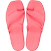 Crocs Women’s Miami Toe Loop Sandals | Square Toe Flat | Flexible Straps | Croslite Foam Footbed(Guava)