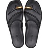 Crocs Women’s Miami Toe Loop Sandals | Square Toe Flat | Flexible Straps | Croslite Foam Footbed(Metallic Black)