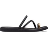 Crocs Women’s Miami Toe Loop Sandals | Square Toe Flat | Flexible Straps | Croslite Foam Footbed(Metallic Black)