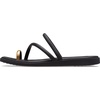 Crocs Women’s Miami Toe Loop Sandals | Square Toe Flat | Flexible Straps | Croslite Foam Footbed(Metallic Black)