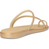 Crocs Women’s Miami Toe Loop Sandals | Square Toe Flat | Flexible Straps | Croslite Foam Footbed(Metallic Gold)