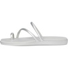 Crocs Women’s Miami Toe Loop Sandals | Square Toe Flat | Flexible Straps | Croslite Foam Footbed(Metallic Silver)