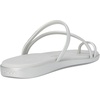 Crocs Women’s Miami Toe Loop Sandals | Square Toe Flat | Flexible Straps | Croslite Foam Footbed(Metallic Silver)