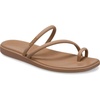 Crocs Women’s Miami Toe Loop Sandals | Square Toe Flat | Flexible Straps | Croslite Foam Footbed(Milk Chocolate)