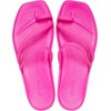 Crocs Women’s Miami Toe Loop Sandals | Square Toe Flat | Flexible Straps | Croslite Foam Footbed(Pink Crush)