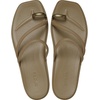 Crocs Women’s Miami Toe Loop Sandals | Square Toe Flat | Flexible Straps | Croslite Foam Footbed(Sepia Metallic)