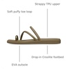 Crocs Women’s Miami Toe Loop Sandals | Square Toe Flat | Flexible Straps | Croslite Foam Footbed(Sepia Metallic)