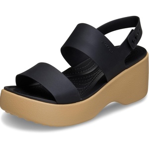 Crocs Brooklyn Sky Sandals, Wedge Sandals(Black/Cashew)