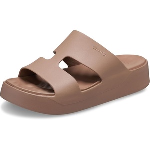 Crocs Getaway Platform H-Strap, Wedge Sandals for Women(Latte)
