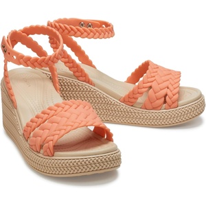 Crocs Women’s Brooklyn Ankle Strap Wedges(Grapefruit)