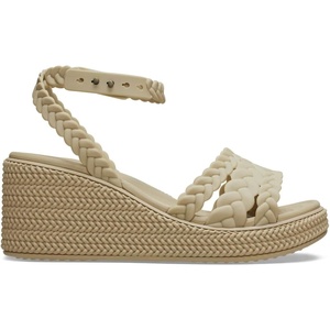 Crocs Women’s Brooklyn Ankle Strap Wedges(Latte/Mushroom)