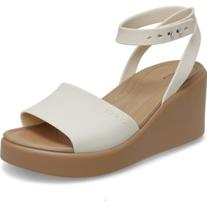 Crocs Women’s Brooklyn Ankle Strap Wedges(Sandstone/Sepia)